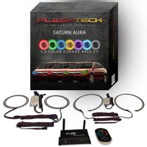 Saturn Aura 2007-2009 V.3 Fusion Color Change LED Halo Headlight Kit with Wifi Remote