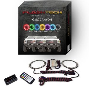 GMC Canyon 2015-2018 V.3 Fusion Color Change LED Halo Headlight Kit with Bluetooth RF Remote