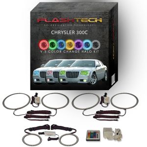 Chrysler 300c V.3 Fusion Color Change Headlight & LED Halo Fog Light Kit 2005-2010 V.3 Fusion Color Change LED Halo Headlight and Fog light Kit with IR Remote