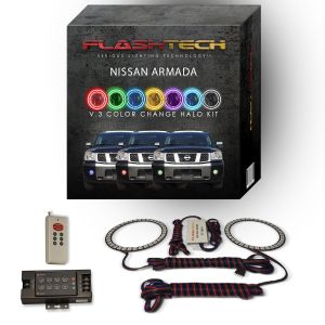 Nissan Armada 2004-2007 V.3 Fusion Color Change LED Halo Fog light Kit with RF Remote