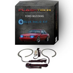 Ford Mustang 1987-1993 Blue LED Halo Headlight Kit