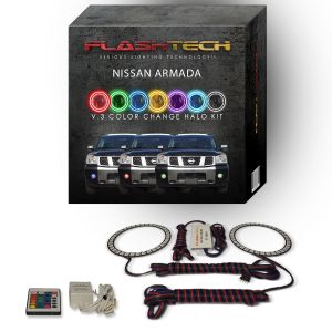 Nissan Armada 2004-2007 V.3 Fusion Color Change LED Halo Fog light Kit with IR Remote