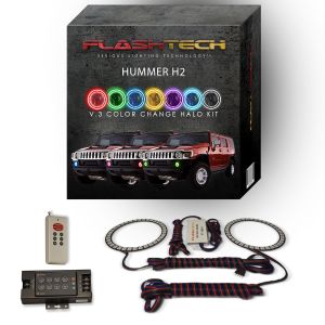 Hummer H2 2003-2009 V.3 Fusion Color Change LED Halo Fog light Kit with RF Remote