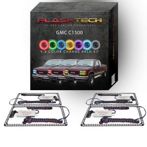 GMC 1500 V.3 Color Change Upper & Lower Blinker Halo Headlight Kit 1988-1998 OBS