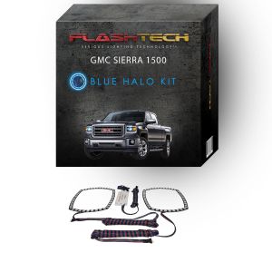 GMC Sierra 2014-2015 Blue LED Halo Headlight Kit