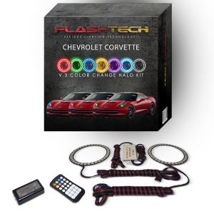Chevrolet Corvette 2014-2016 V.3 Fusion Color Change LED Halo Headlight Kit with Colorfuse RF Remote