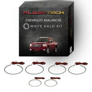 Chevrolet Avalanche White Headlight & LED Halo Fog Light Kit 2007-2013