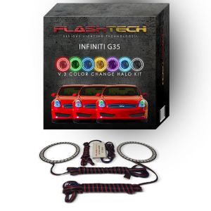 Infiniti G35 Coupe V.3 Fusion Color Change LED Halo Headlight Kit 2006-2008