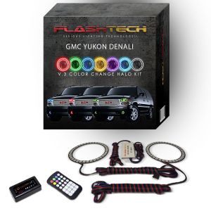 GMC Yukon Denali 2001-2006 V.3 Fusion Color Change LED Halo Fog light Kit with bluetooth RF Remote