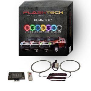 Hummer H2 2003-2009 V.3 Fusion Color Change LED Halo Headlight Kit with RF Remote