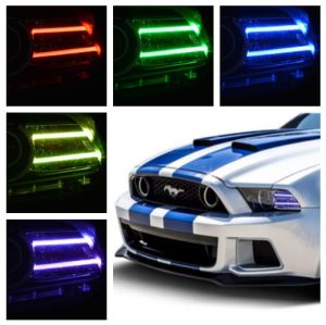 Ford Mustang Projector V.3 Fusion Color Change LED DRL Headlight Kit 2013-2014