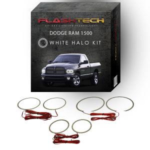 Dodge Ram White Headlight & LED Halo Fog Light Kit 2002-2005
