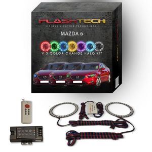 Mazda 6 2014-2015 V.3 Fusion Color Change LED Halo Headlight Kit with RF Remote