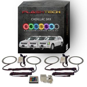 Cadillac SRX 2004-2009 V.3 Fusion Color Change LED Halo Headlight Kit with IR Remote