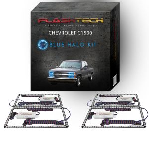 Chevrolet 1500 V.3 Color Change Upper & Lower Blinker Halo Headlight Kit 1988-1998 OBS Blue LED Halo Headlight Kit