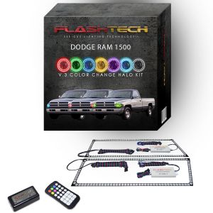 Dodge Ram 1994-2002 V.3 Fusion Color Change LED Halo Headlight Kit with Colorfuse RF Remote