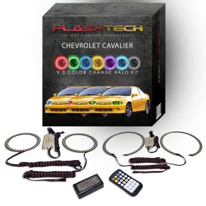 Chevrolet Cavalier 2003-2005 V.3 Fusion Color Change LED Halo Headlight Kit with Colorfuse RF Remote