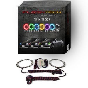 Infiniti G37 Sedan V.3 Fusion Color Change LED Halo Headlight Kit 2007-2009