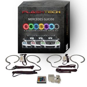 Mercedes GLK 2013-2014 V.3 Fusion Color Change LED Halo Headlight Kit with IR Remote
