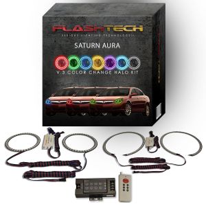 Saturn Aura 2007-2009 V.3 Fusion Color Change LED Halo Headlight Kit with RF Remote