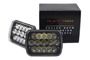 7" x 6" 45 watt LED Headlights Black Housing