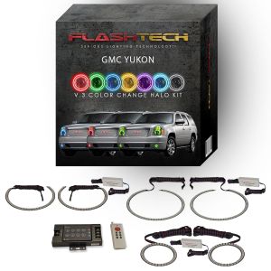 GMC Yukon V.3 Fusion Color Change Headlight & LED Halo Fog Light Kit 2007-2013 V.3 Fusion Color Change LED Halo Headlight and Fog light Kit with RF Remote