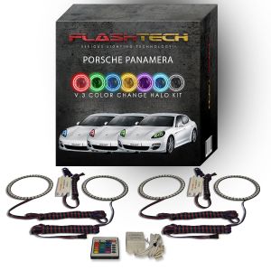 Porsche Panamera 2010-2013 V.3 Fusion Color Change LED Halo Headlight Kit with IR Remote