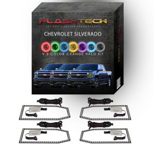 Chevrolet Silverado Non Projector V.3 Fusion Color Change LED Halo Headlight Kit 2014-2016