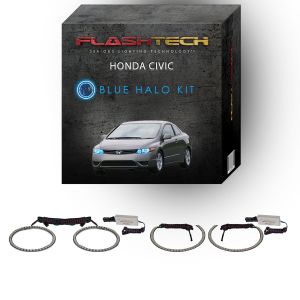Honda Civic Coupe 2006-2008 Blue LED Halo Headlight Kit