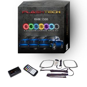 Dodge Ram 2013-2014 V.3 Fusion Color Change LED Halo Fog light Kit with bluetooth RF Remote