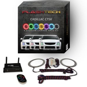 Cadillac CTS-V 2008-2015 V.3 Fusion Color Change LED Halo Headlight Kit with Wifi Remote