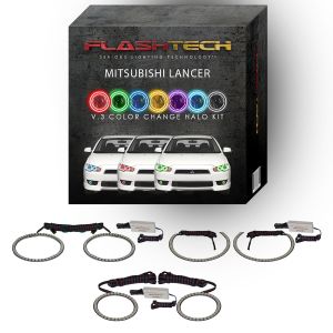 Mitsubishi Lancer V.3 Fusion Color Change Headlight & LED Halo Fog Light Kit 2008-2016