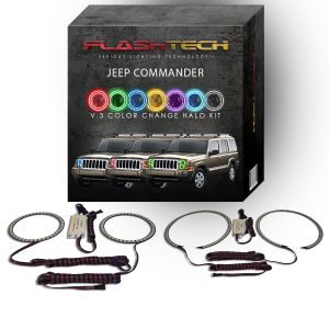 Jeep Commander V.3 Fusion Color Change LED Halo Headlight Kit 2006-2010