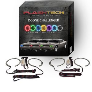 Dodge Challenger Projector V.3 Fusion Color Change LED Halo Headlight Kit 2008-2014