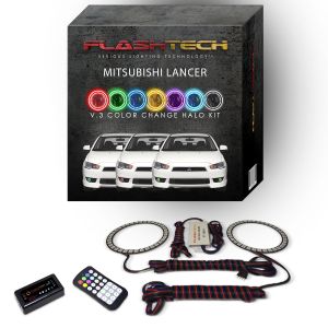 Mitsubishi Lancer 2008-2016 V.3 Fusion Color Change LED Halo Fog light Kit with bluetooth RF Remote