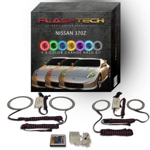 Nissan 370z 4 rings 2009-2016 V.3 Fusion Color Change LED Halo Headlight Kit with IR Remote