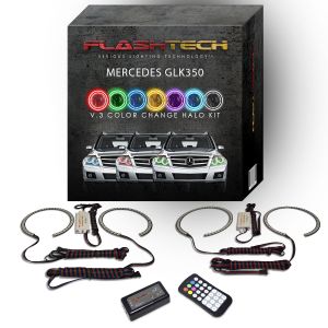 Mercedes GLK 2013-2014 V.3 Fusion Color Change LED Halo Headlight Kit with Colorfuse RF Remote