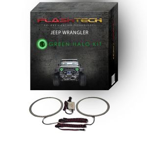 7 Inch Round LED Projector Green LED Halo Headlight Kit