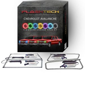 Chevrolet Avalanche V.3 Fusion Color Change LED Halo Headlight Kit 2003-2006 (Non-Cladded)