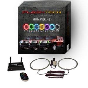 Hummer H2 2003-2009 V.3 Fusion Color Change LED Halo Headlight Kit with Wifi Remote