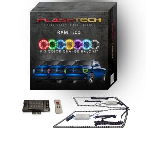 Dodge Ram 2009-2014 V.3 Fusion Color Change LED Halo Headlight Kit with RF Remote