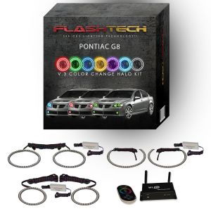 Pontiac G8 V.3 Fusion Color Change Headlight & LED Halo Fog Light Kit 2008-2009 V.3 Fusion Color Change LED Halo Headlight and Fog light Kit with Wifi Remote