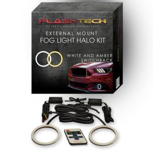 Ford Mustang Roush External Waterproof White & Amber Switchback LED halo Fog Light Kit 2005-2007
