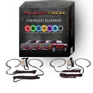 Chevrolet Silverado Projector V.3 Fusion Color Change LED Halo Headlight Kit 2014-2016