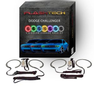 Dodge Challenger Projector V.3 Fusion Color Change LED Halo Headlight Kit 2015-2019