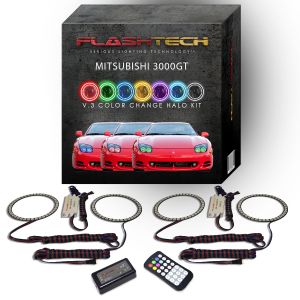 Mitsubishi 3000GT 1994-1998 V.3 Fusion Color Change LED Halo Headlight Kit with Colorfuse RF Remote