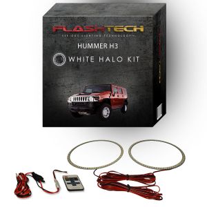 Hummer H3 2006-2010 White LED Halo Headlight Kit with RF Remote