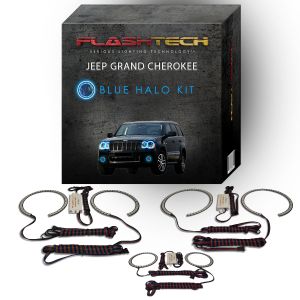 Jeep Grand Cherokee V.3 Fusion Color Change Headlight & LED Halo Fog Light Kit 2005-2007 Blue LED Halo Headlight and Fog light Kit