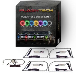 Ford 250 /Ford F350 V.3 Fusion Color Change Headlight & LED Halo Fog Light Kit 2011-2015