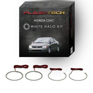 Honda Civic Coupe White LED Halo Headlight Kit 2006-2008